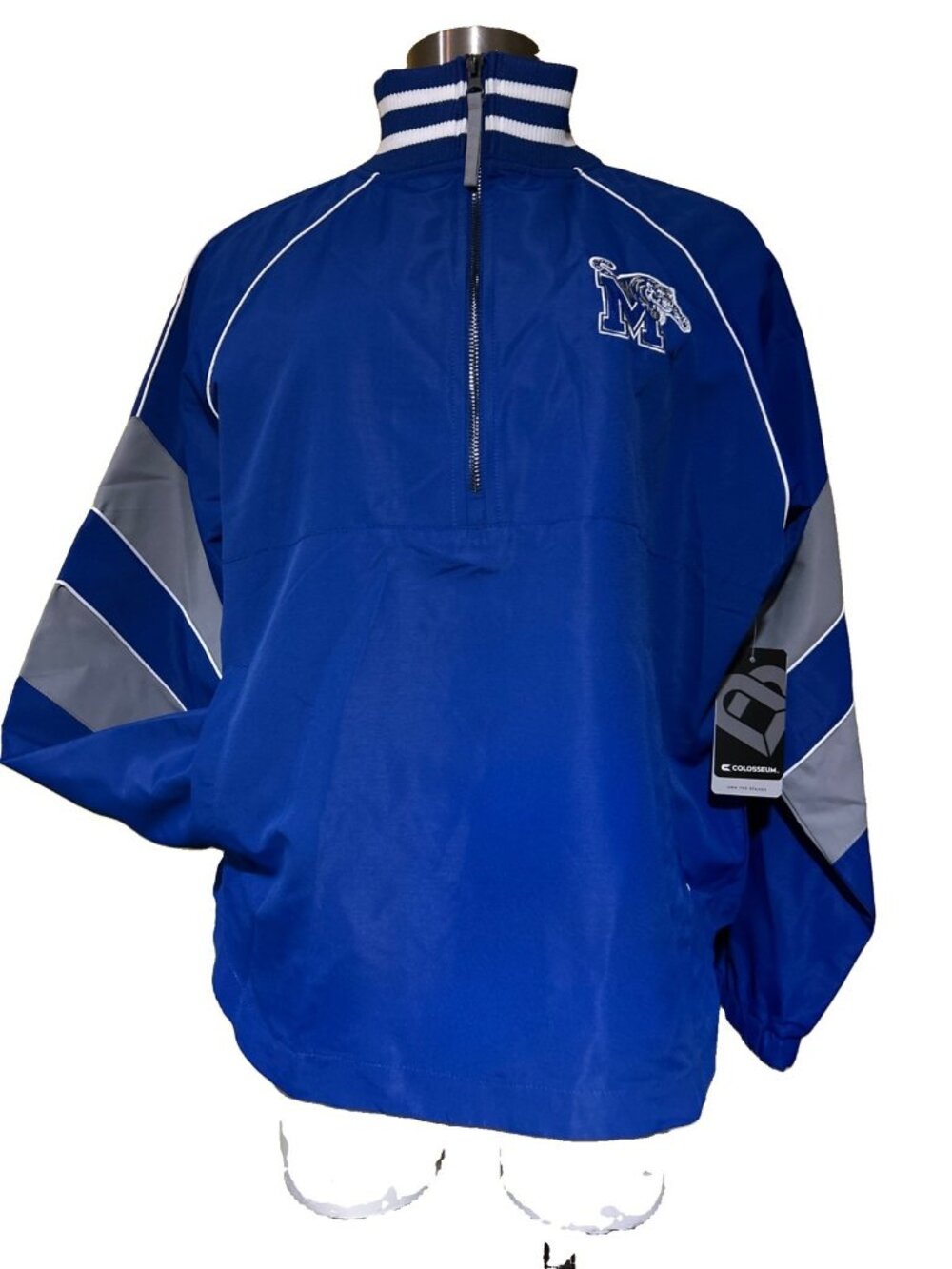 NEW Memphis Tigers Colosseum Blue 1/2 Zip Pullover Anorak Jacket Women's M - Picture 2 of 12